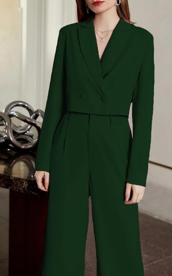 kotty women's solid relaxed fit full sleeve co ord blazer and trouser set. kotty women's solid relaxed fit full sleeve co ord blazer and trouser set.
